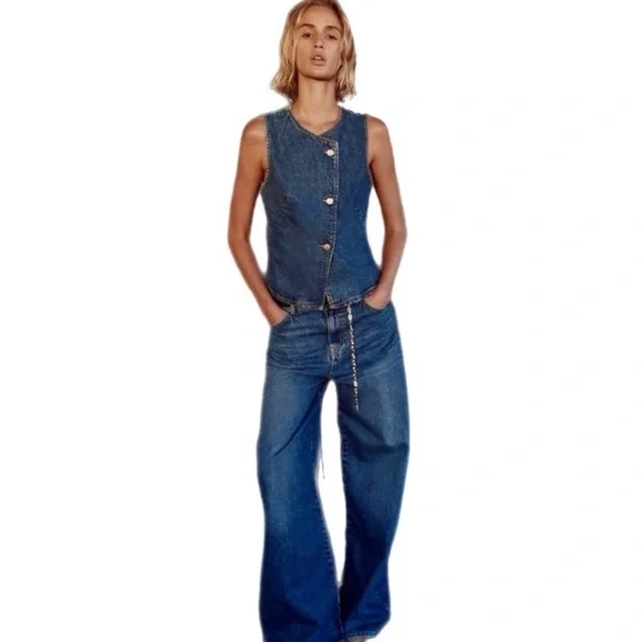 Zara Classic Blue Denim Vest - Picture 4 of 5